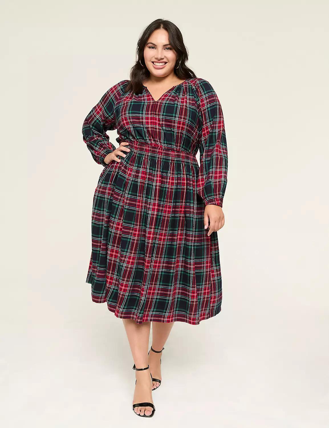 Lurex Shimmer Flannel Midi Dress Product Image