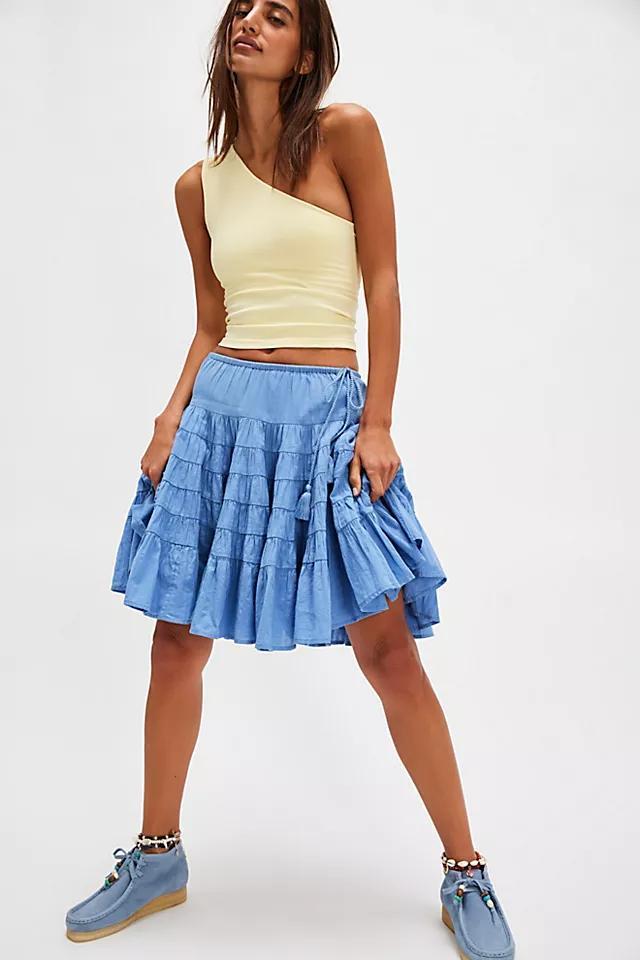Many Layers Solid Midi Skirt Product Image