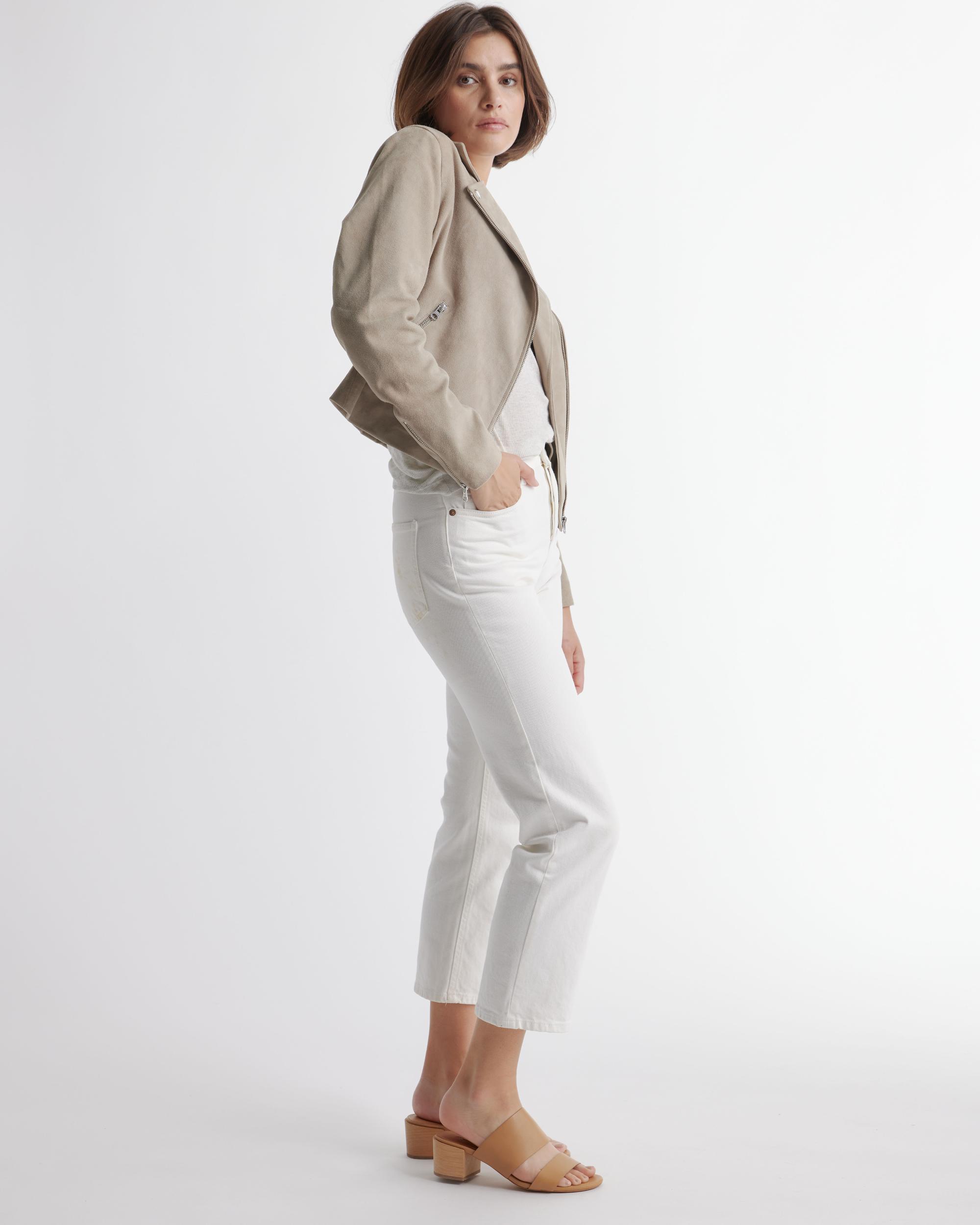 Quince | Women's 100% Suede Biker Jacket Leather Product Image
