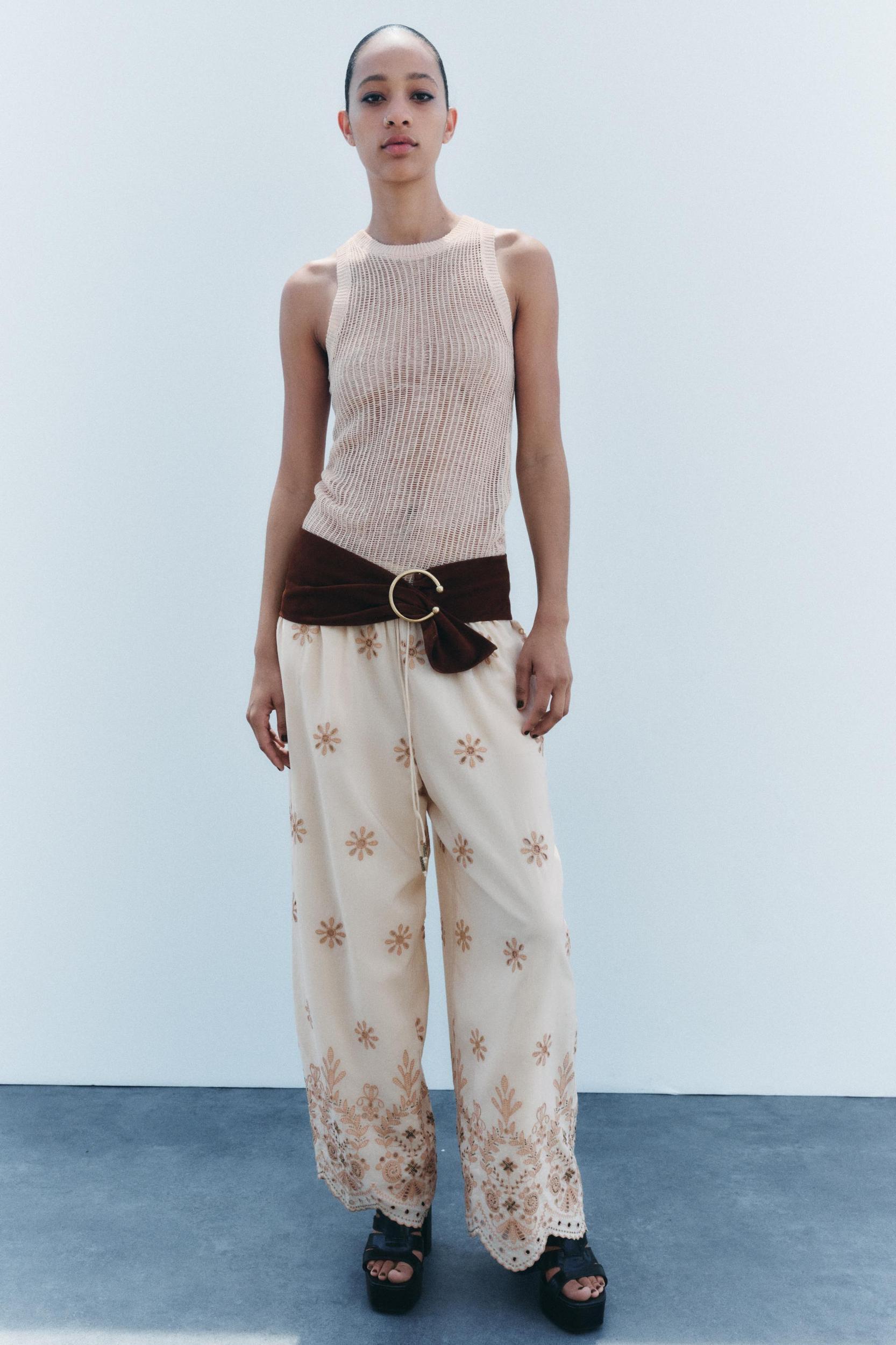 EMBROIDERED PANTS ZW COLLECTION Product Image
