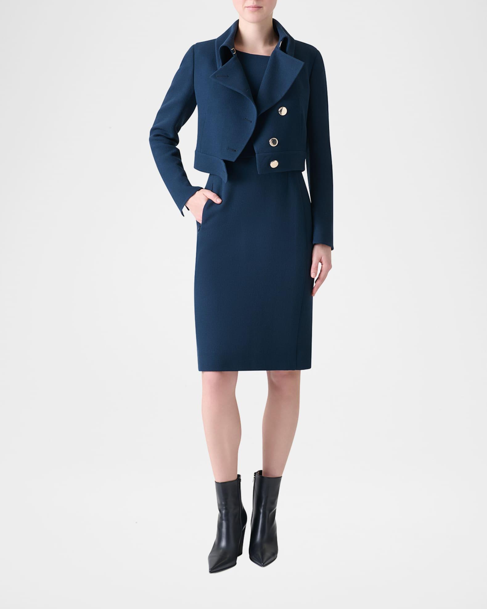 Dana Asymmetric-Button Wool Crepe Jacket Product Image