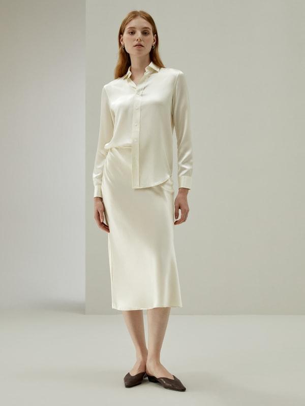 Minimalist Aesthetic Silk Poppy Skirt Product Image