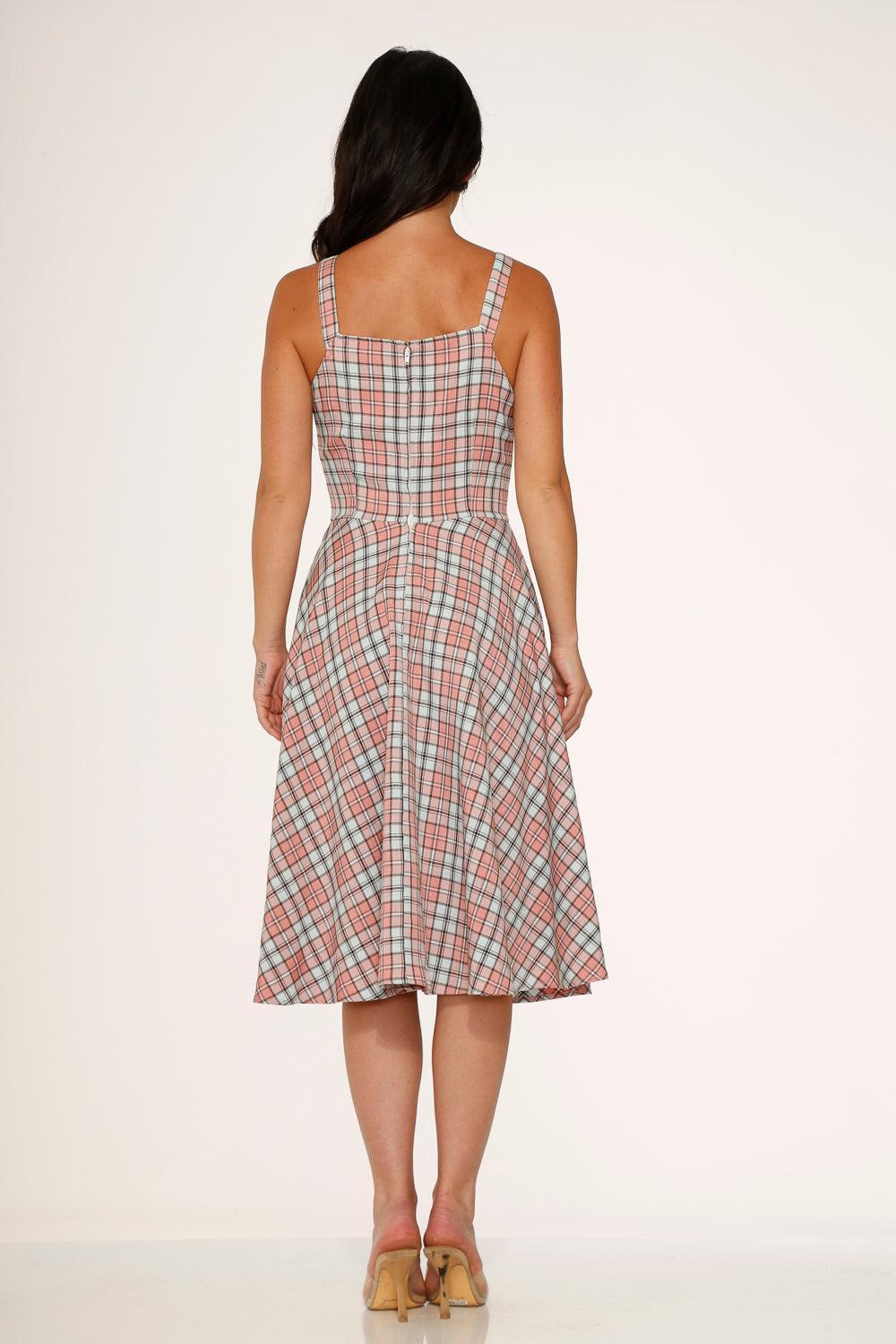 Pink Plaid Swing Dress Product Image