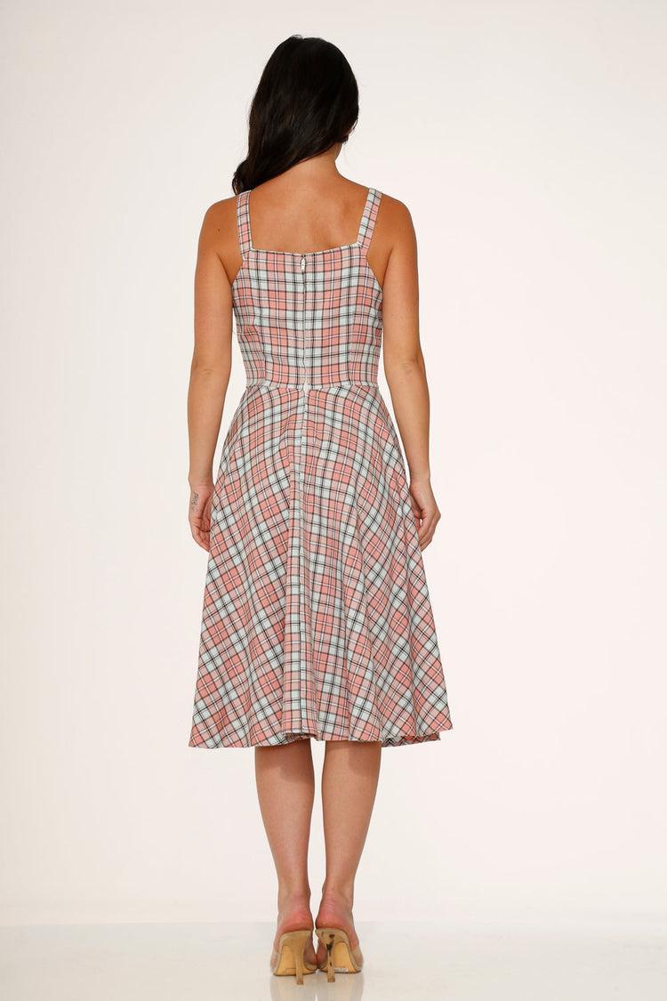 Pink Plaid Swing Dress Product Image