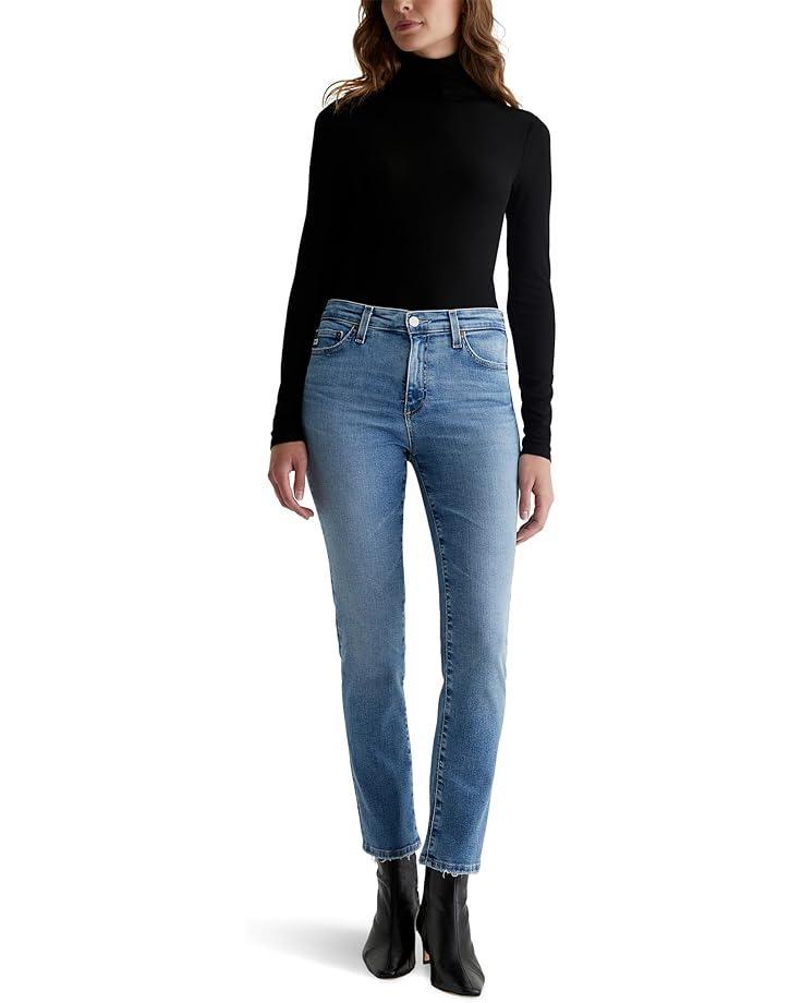 Mari Mid Rise Slim Straight Jeans in Oceanside Product Image