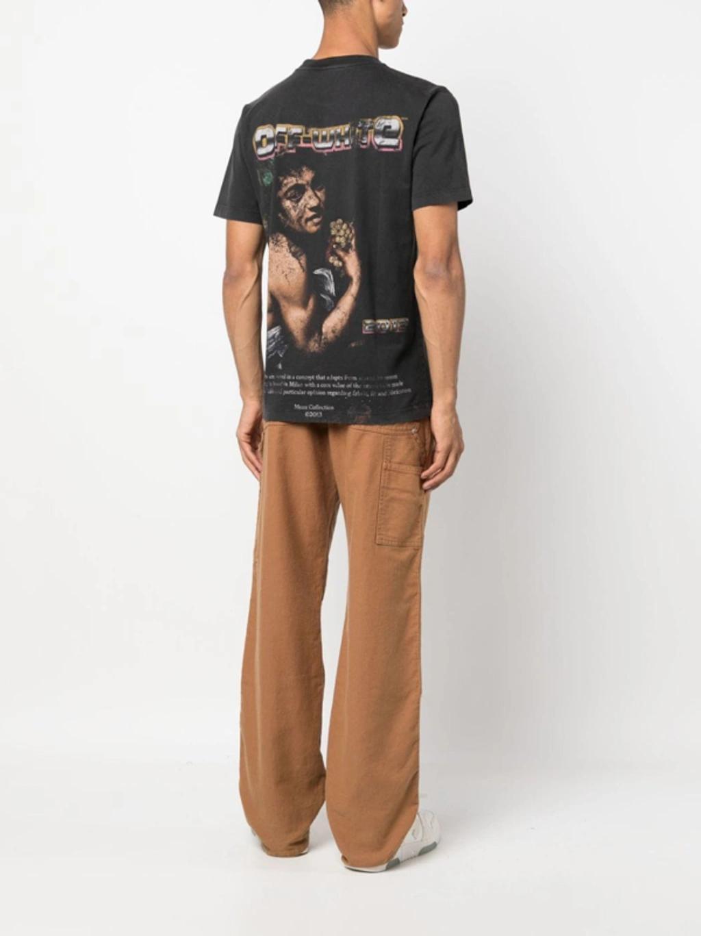 OFF-WHITE Off White™ Black Crew Neck T Shirt With Print Product Image