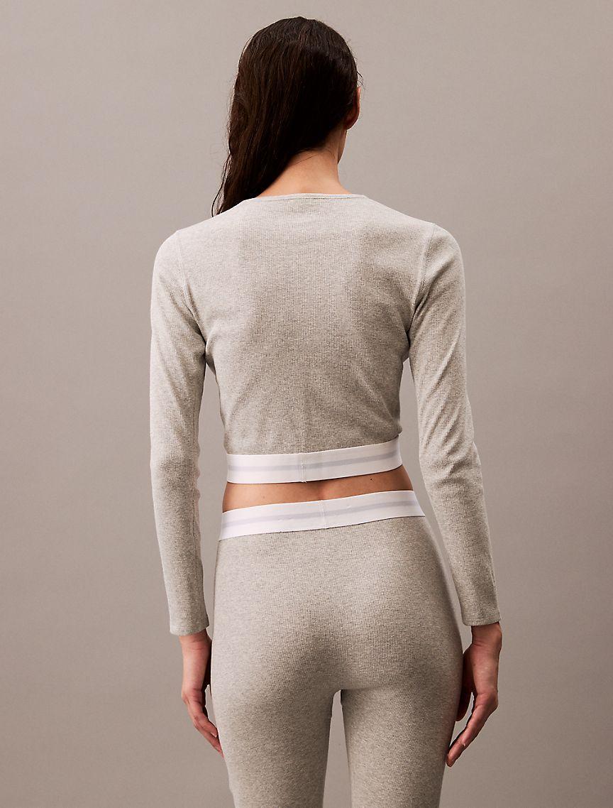 Cotton Stretch Rib Cropped T-Shirt Product Image