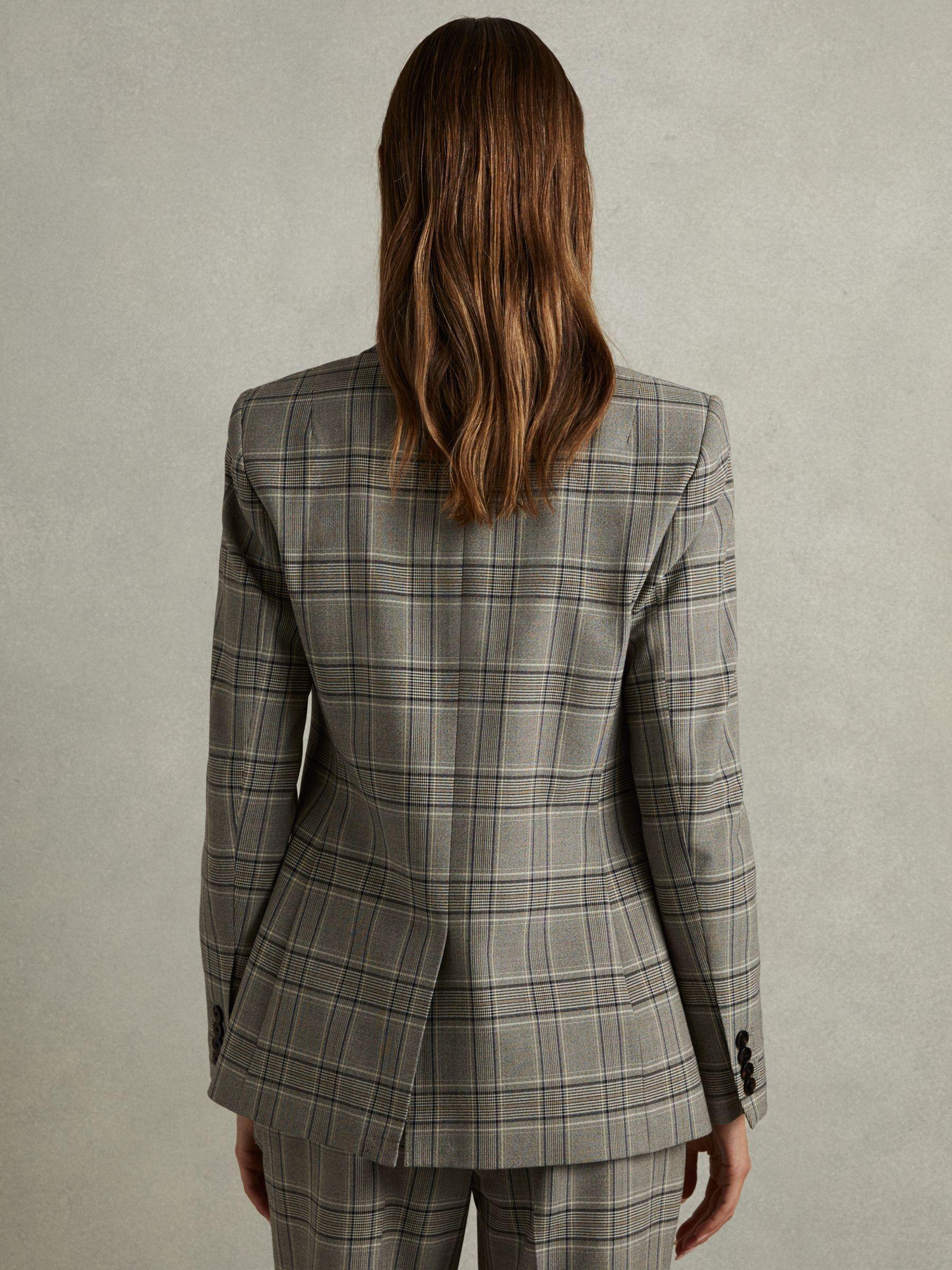 Checked Slim Fit Suit Blazer in Grey Check Product Image