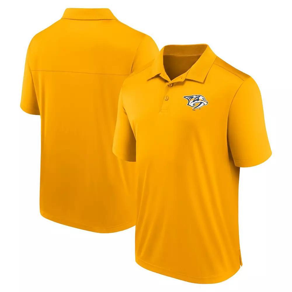 Men's Fanatics Branded  Gold Nashville Predators Left Side Block Polo, Size: Medium, Pdt Gold Product Image