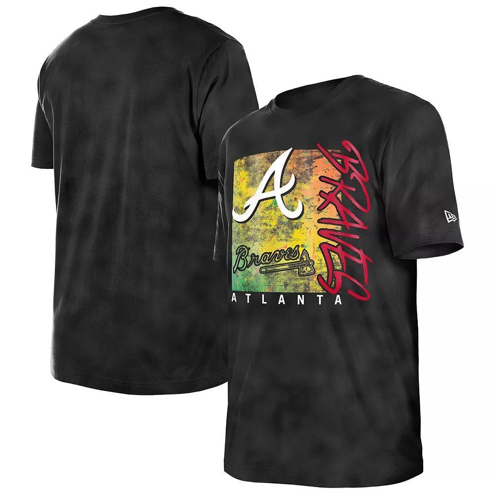 Women's New Era  Black Atlanta Braves Sport Classics Enzyme Wash  Oversized T-Shirt, Size: XL Product Image