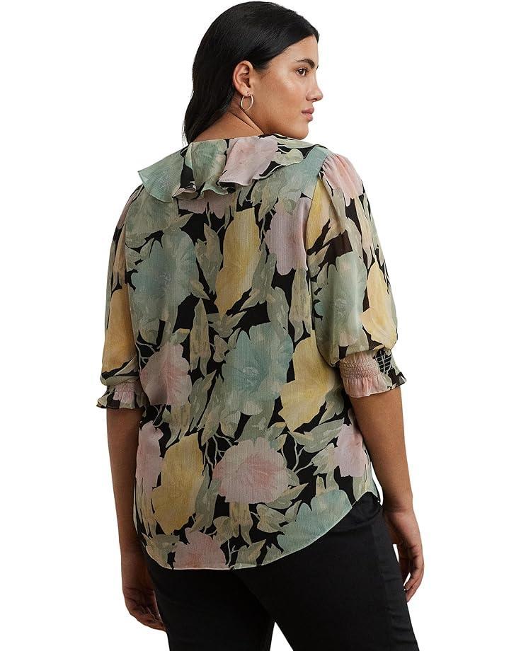 V-Neck Ruffle Sleeve Blouse Product Image