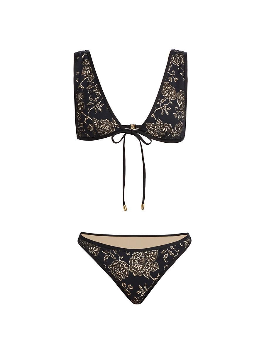 Womens Tallow Lace Triangle Bikini Product Image