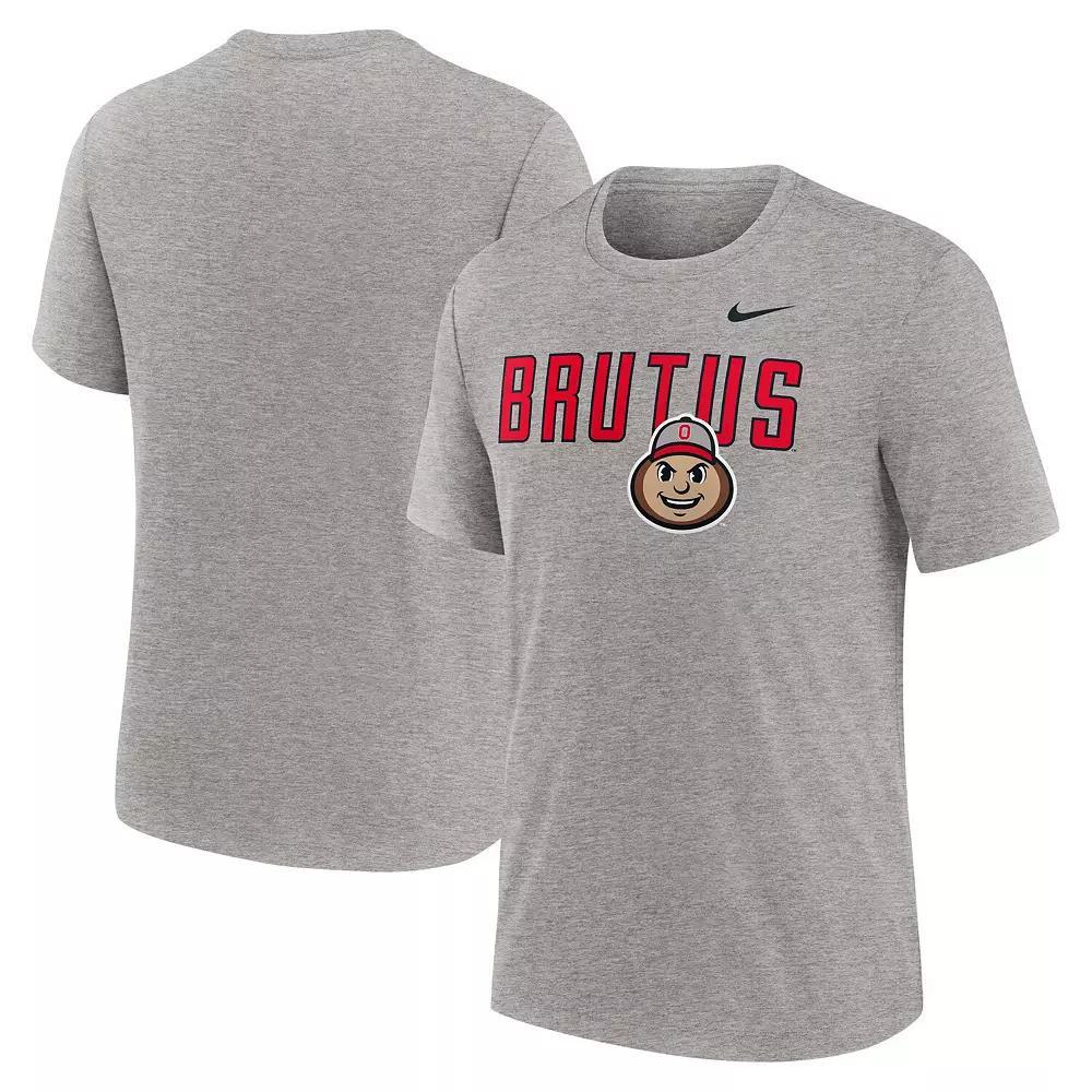 Men's Nike Heather Gray Ohio State Buckeyes Campus Local Tri-Blend T-Shirt, Size: XL, Grey Product Image