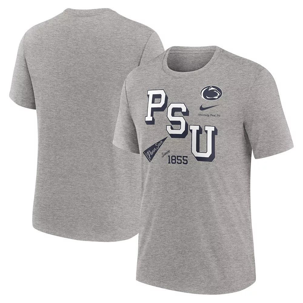 Men's Nike Heather Gray Penn State Nittany Lions Blitz Roll Call Tri-Blend T-Shirt, Size: Medium, Grey Product Image