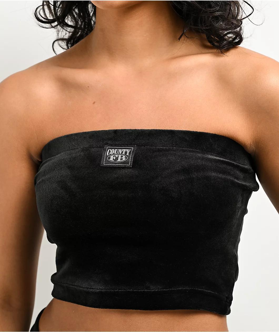 FB County Black Velour Tube Top Product Image
