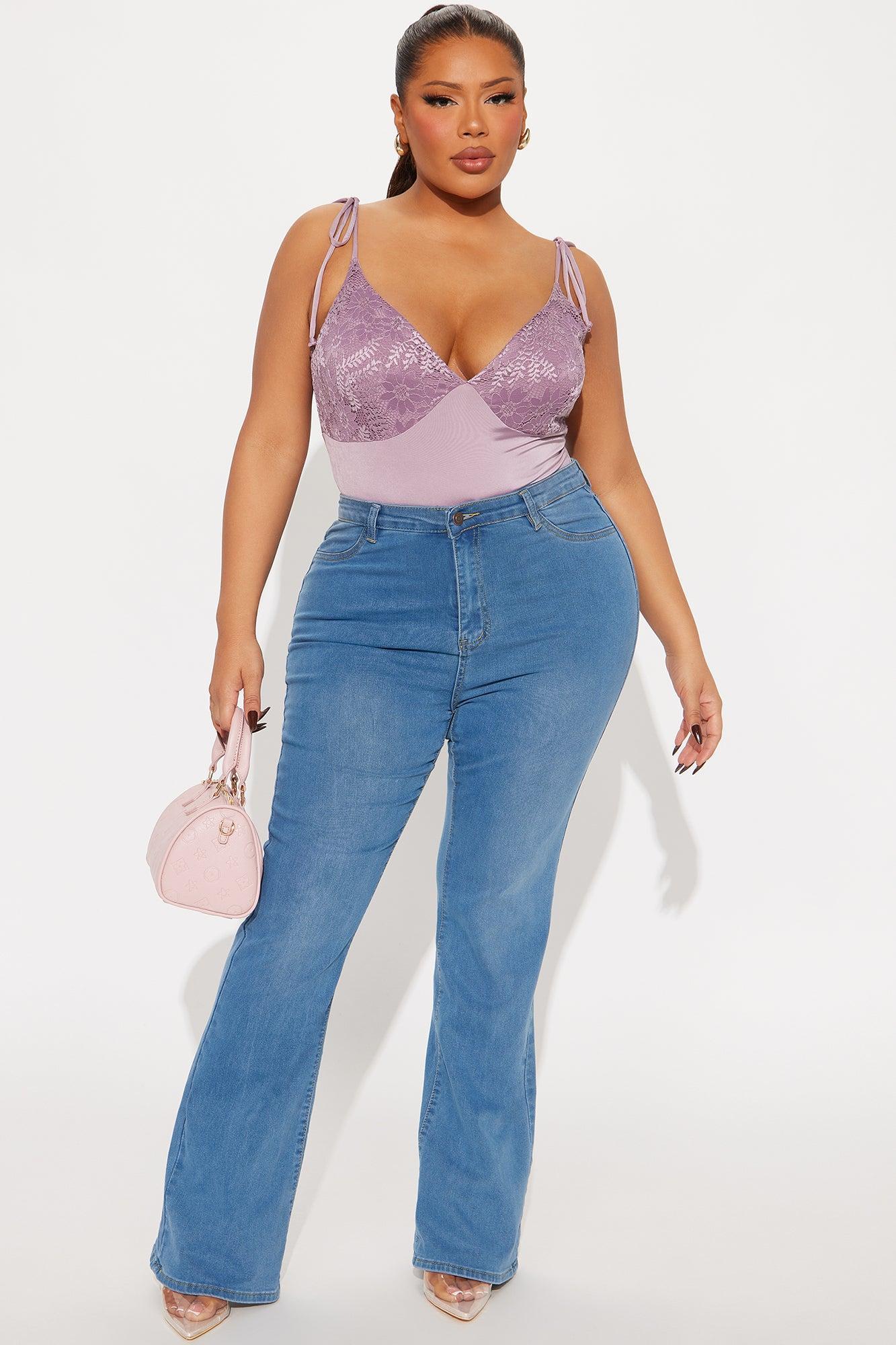 Daydreaming Tie Shoulder Bodysuit - Mauve Product Image