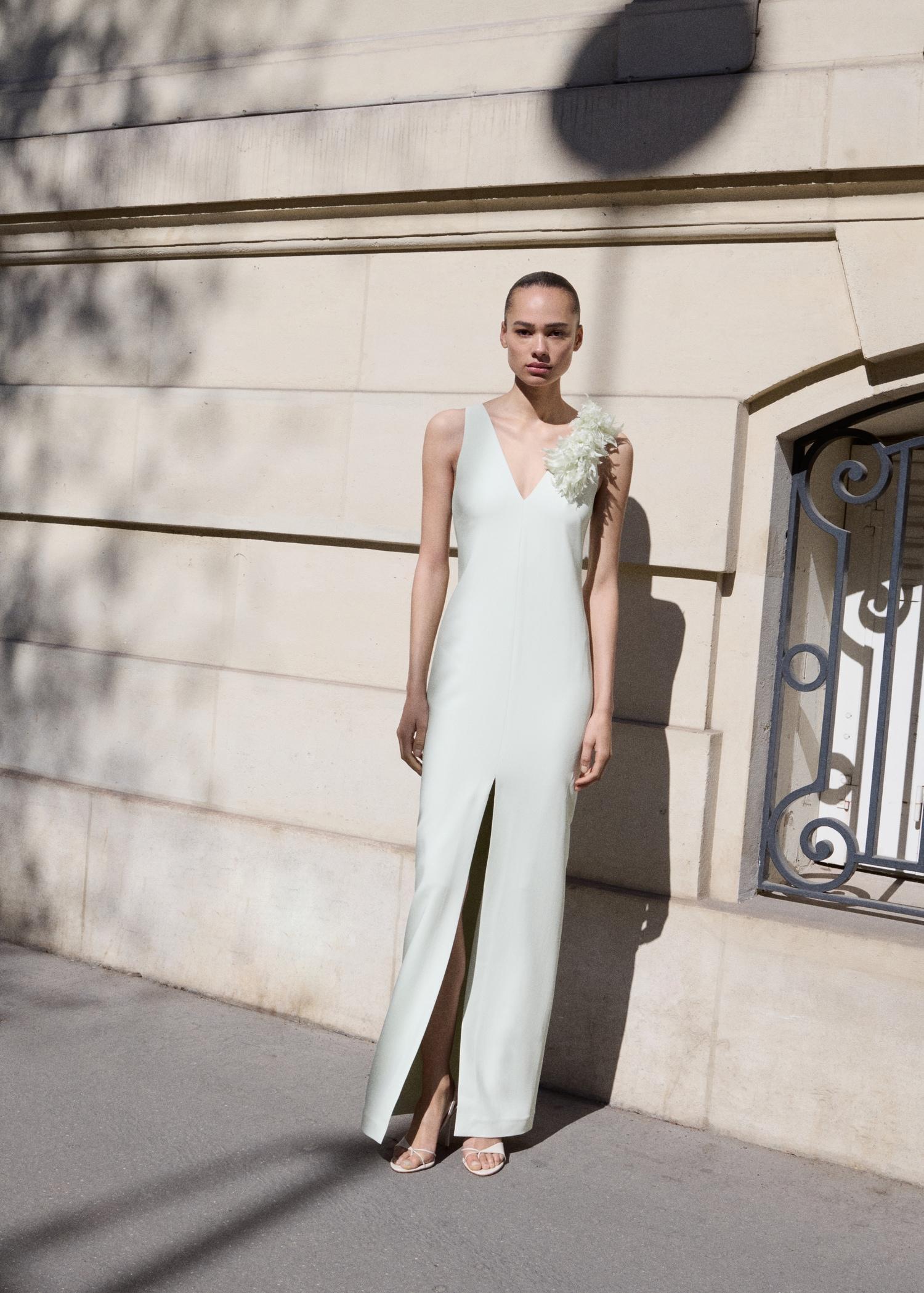 Floral dress with slit detail - Women | MANGO USA Product Image
