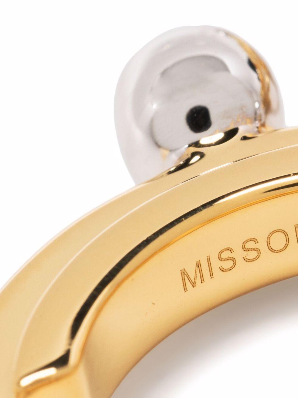 two-tone medium sphere hoop earrings Product Image