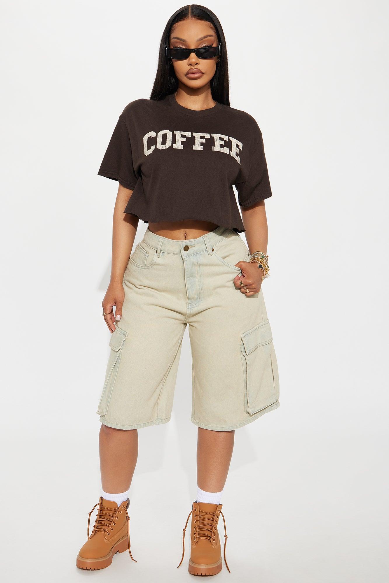 Coffee Cropped Tee - Brown Product Image