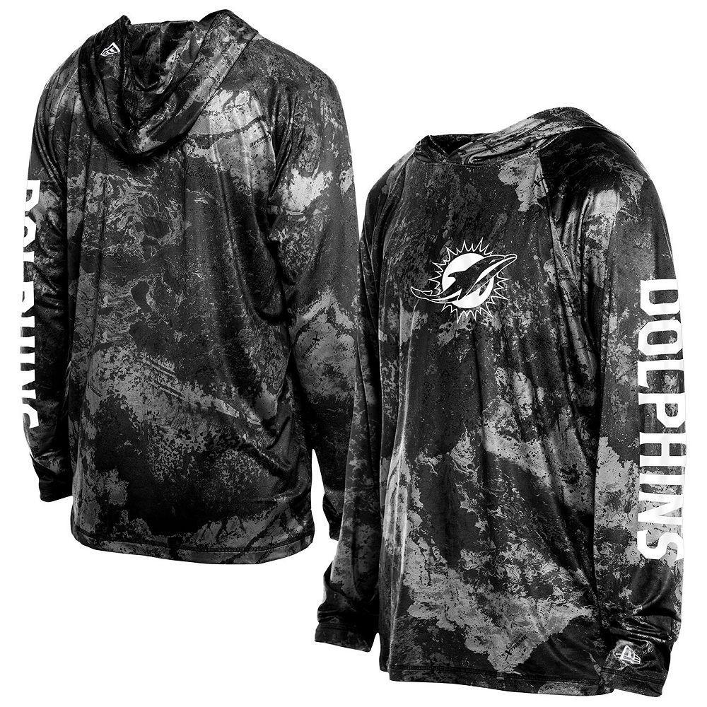 Men's New Era  Black Miami Dolphins RealTree Xtreme Camo Raglan Long Sleeve Hooded Top, Size: Medium Product Image