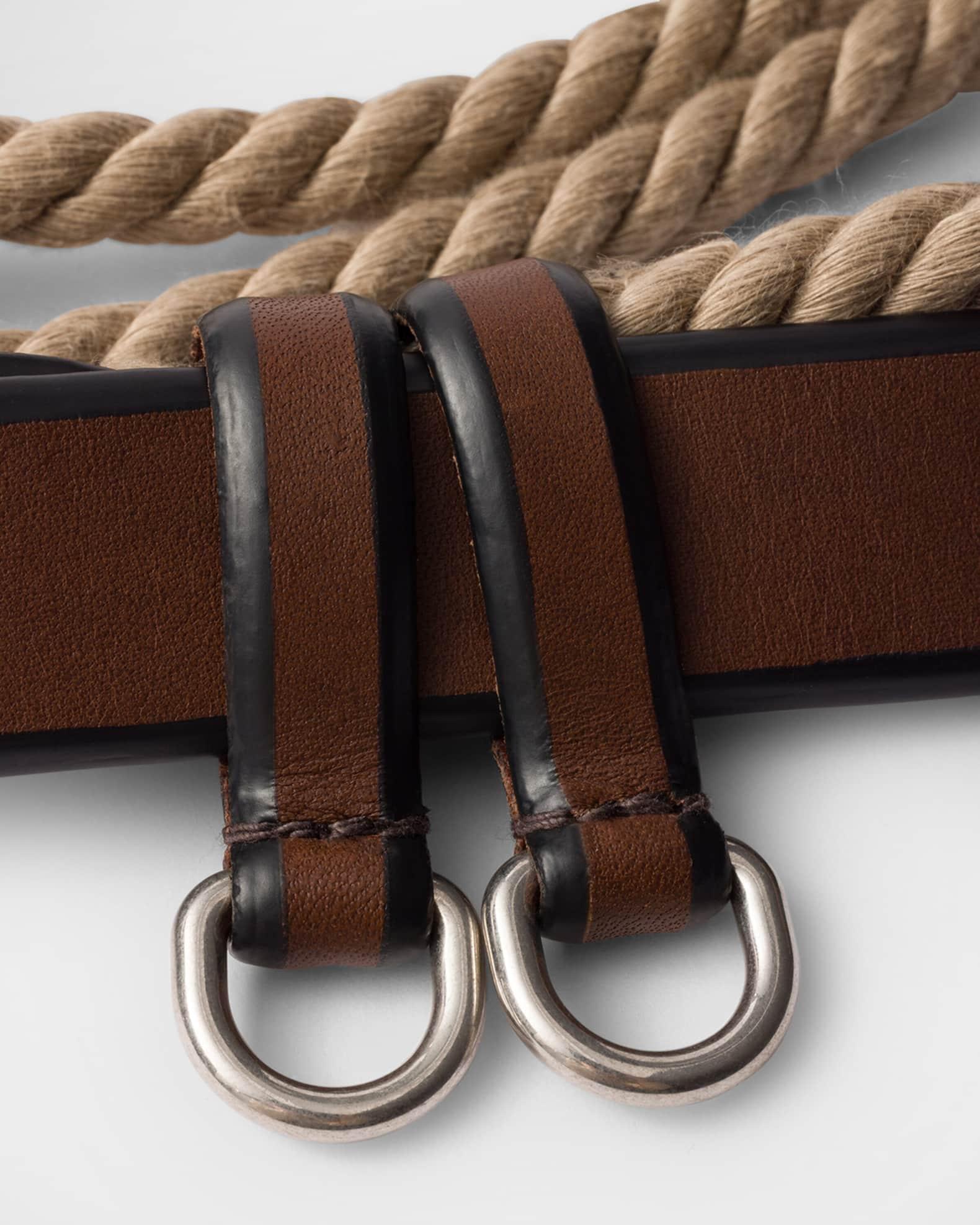 Men's Leather And Rope Belt Product Image