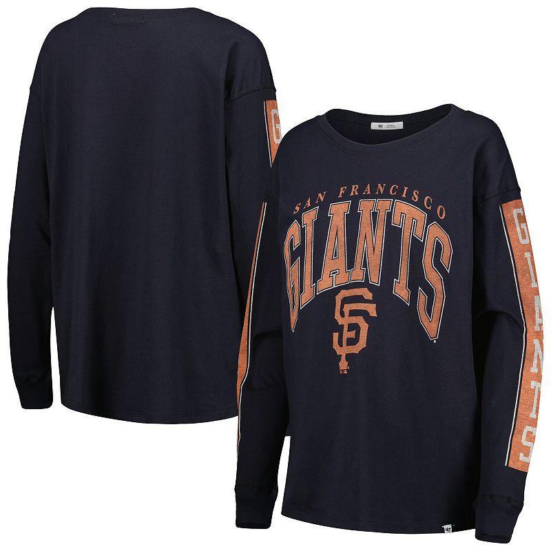 Women's '47 Black San Francisco Giants Statement Long Sleeve T-Shirt, Size: Large Product Image
