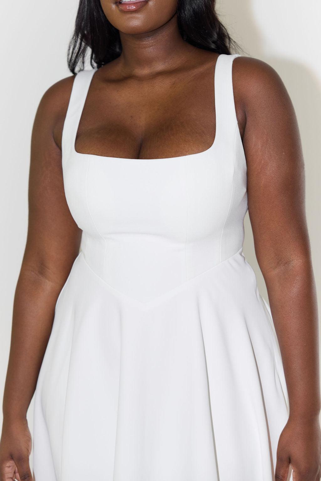 The Ultimate Muse High Waist Square Neck Midi Dress Product Image