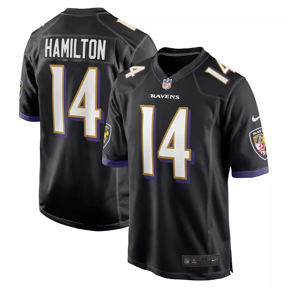 Men's Nike Kyle Hamilton Black Baltimore Ravens Player Game Jersey, Size: 2XL Product Image