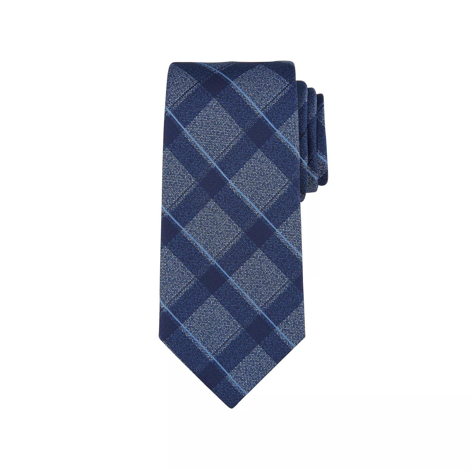 Men's Bespoke Patterned Tie, Blue Baxter Product Image