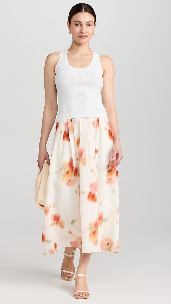 Vince Poppy Blur Gathered Easy Skirt | Shopbop Product Image
