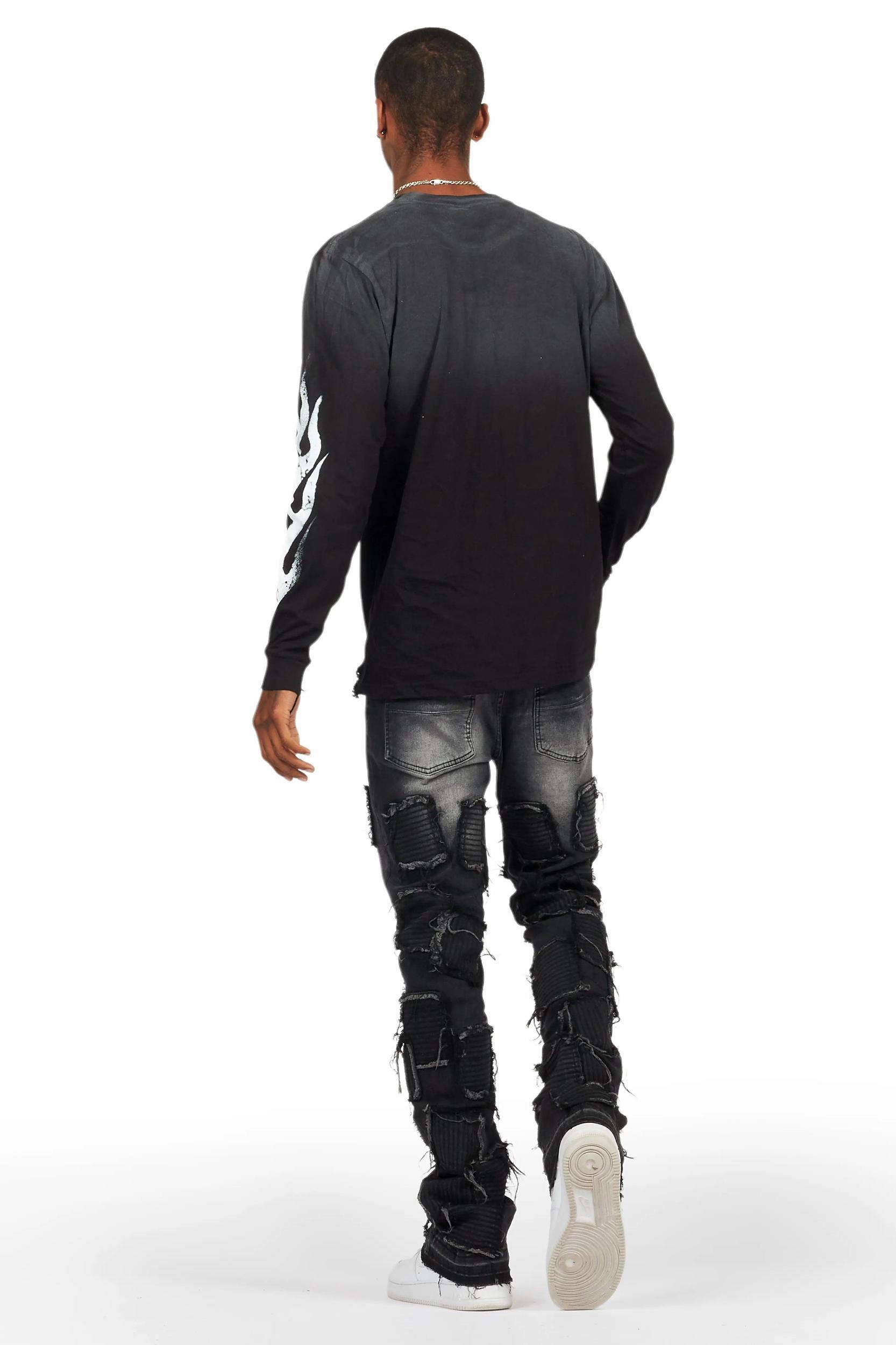 Gawel Grey Stacked Flare Jean Male Product Image