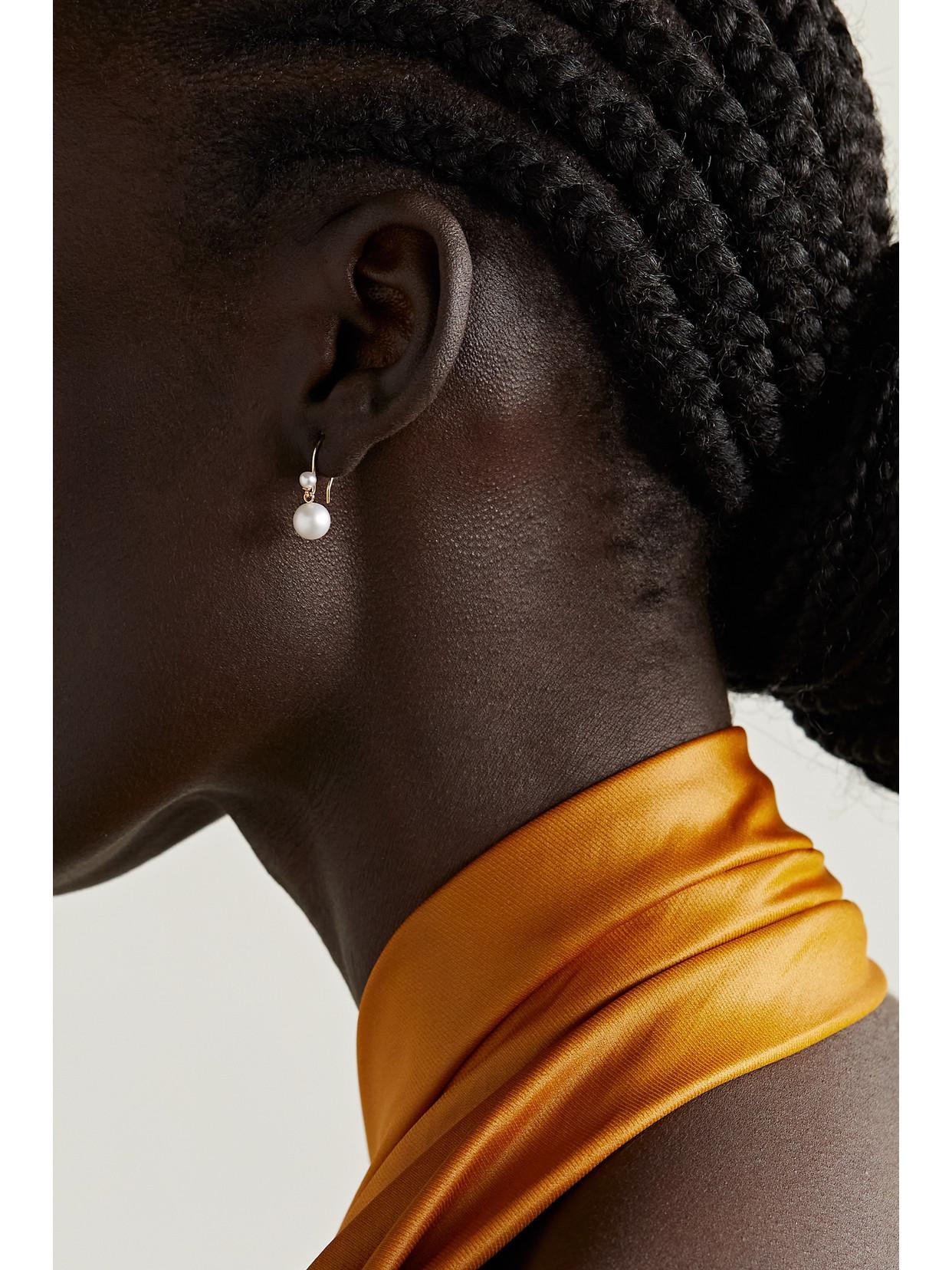 MIZUKI 14-karat Gold Pearl Earrings Product Image