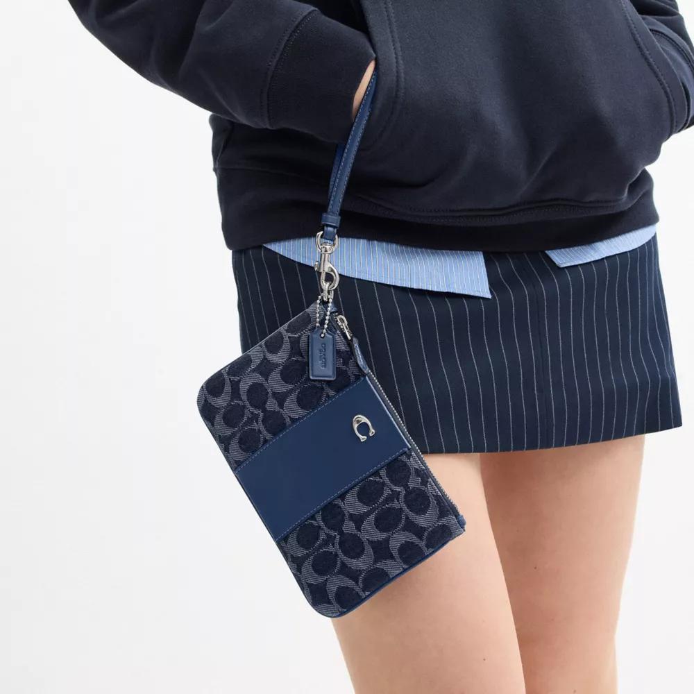 Essential Small Wristlet In Signature Denim Product Image