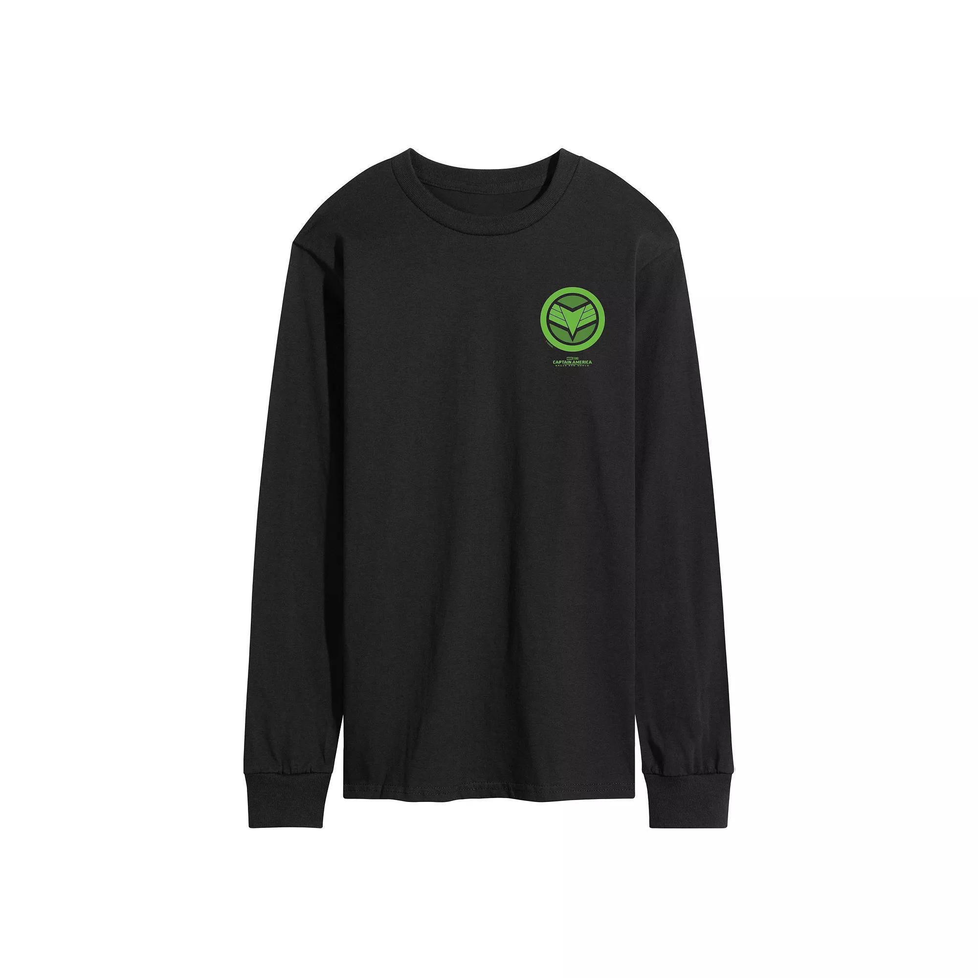 Mens Marvel Captain America Brave New World Falcon Icon Long Sleeve Graphic Tee Product Image