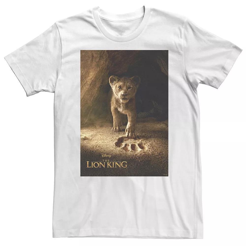 Big & Tall Disney The Lion King Simba Paw Live Action Movie Poster C4 Tee, Men's, Size: 3XL Tall, White Product Image