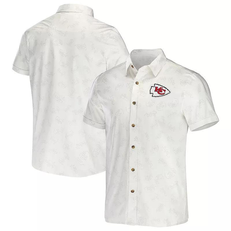Men's NFL x Darius Rucker Collection by Fanatics White Cleveland Browns Woven Button-Up T-Shirt, Size: Medium Product Image
