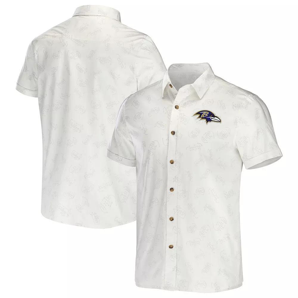 Men's NFL x Darius Rucker Collection by Fanatics White Cleveland Browns Woven Button-Up T-Shirt, Size: Medium Product Image