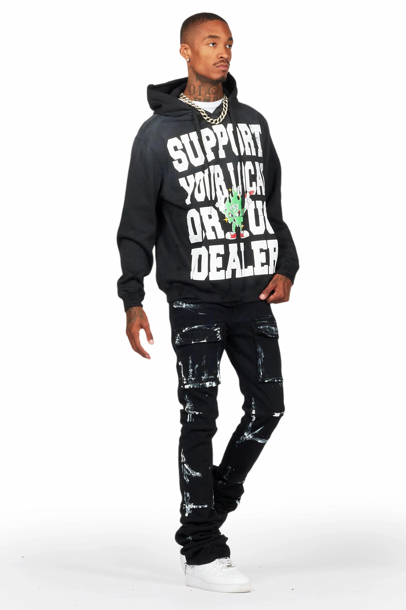Tarl Black Hoodie/Super Stacked Flare Jean Bundle Male Product Image