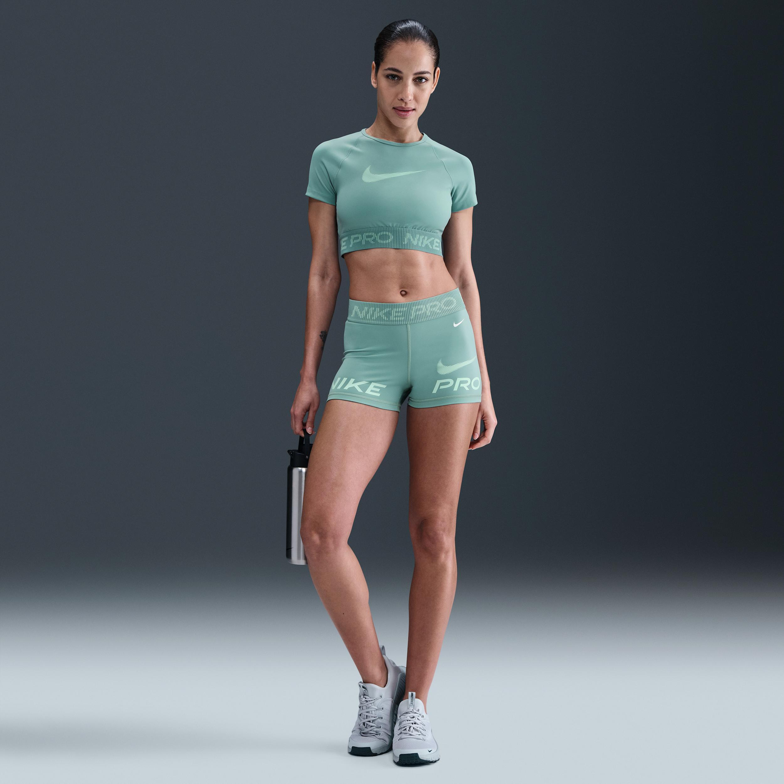 Women's Nike Pro Dri-FIT Short-Sleeve Cropped Graphic Top Product Image