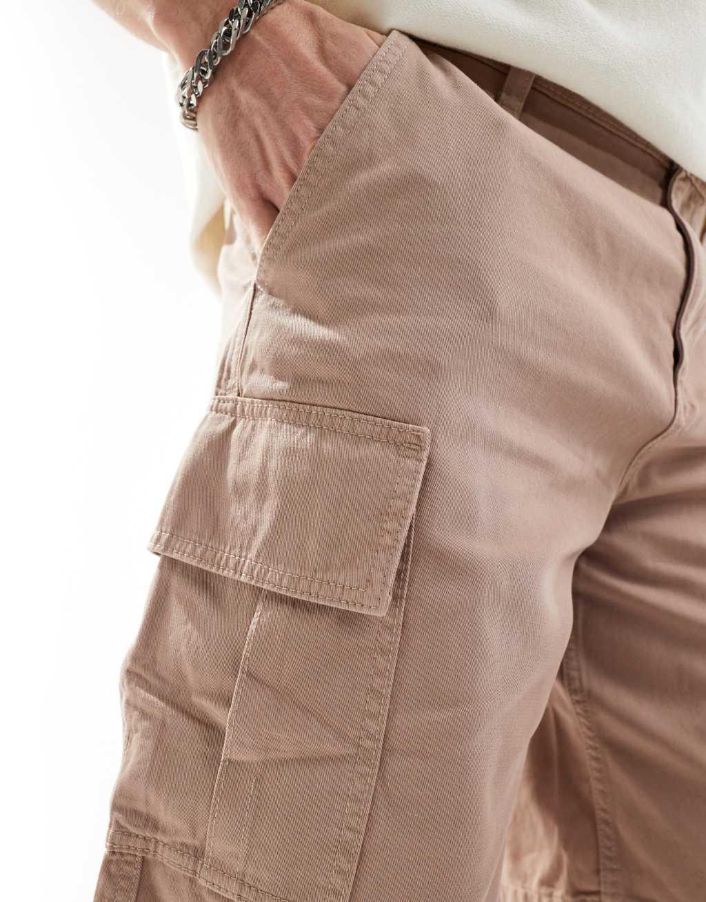 ASOS DESIGN cargo shorts in tan  Product Image