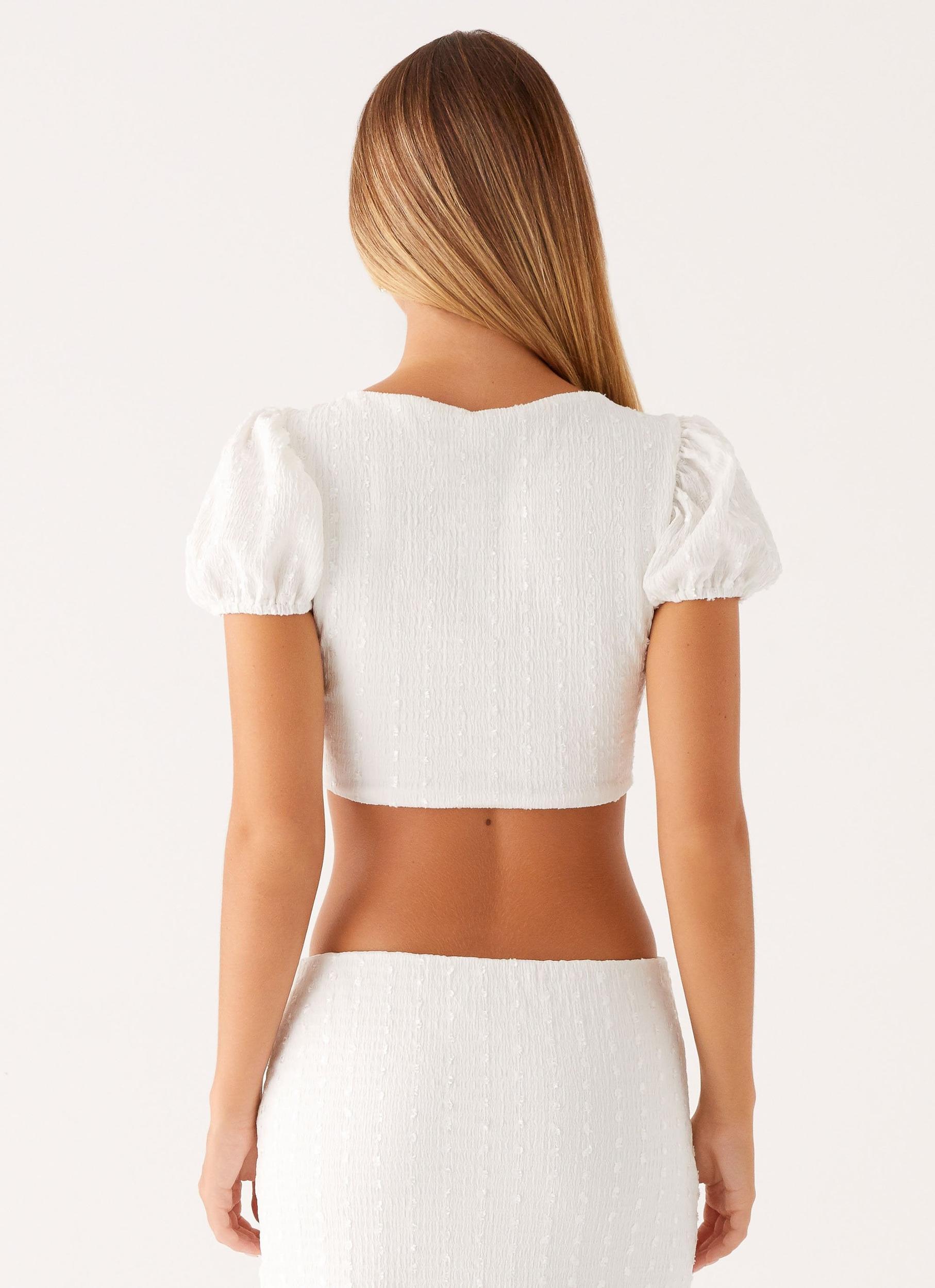 Cammy Tie Top - White Product Image