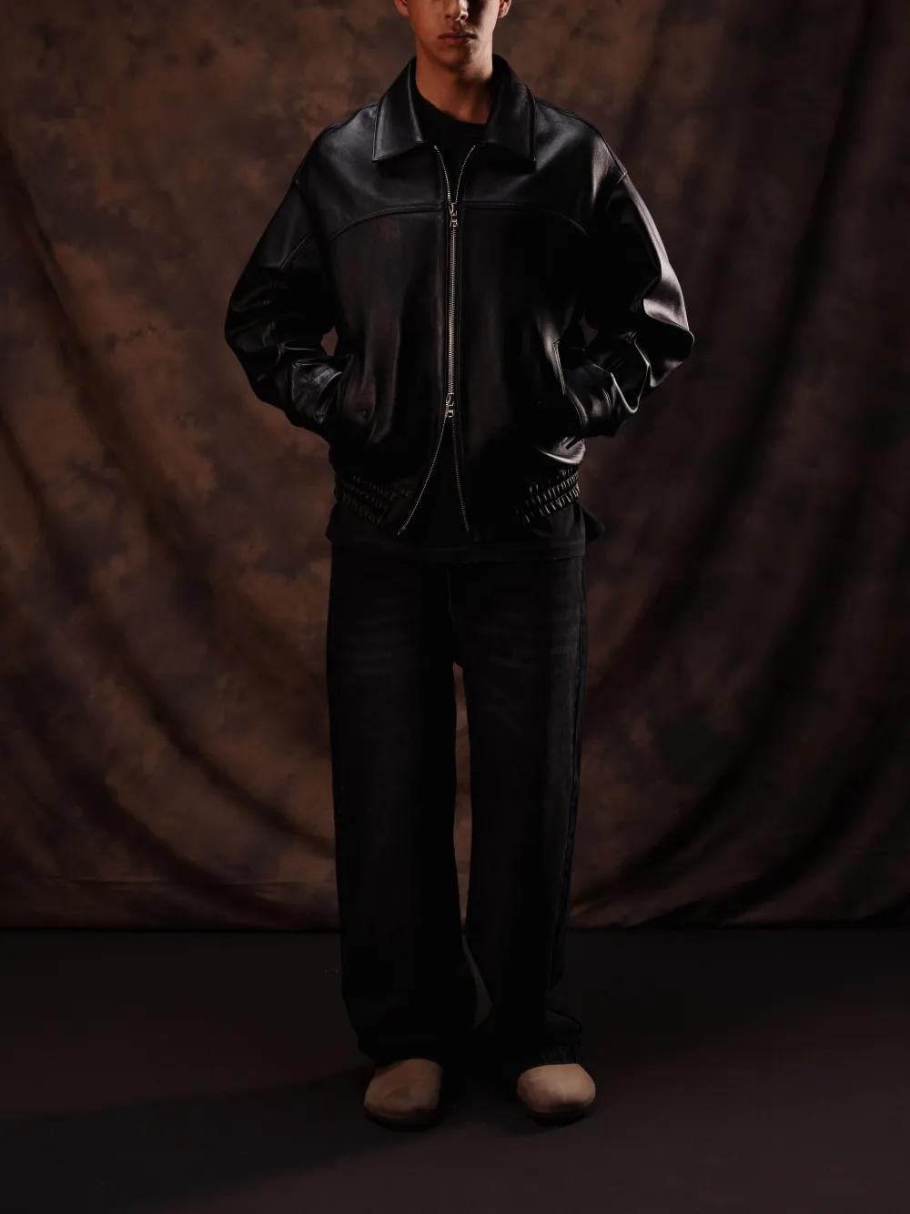 reversible leather jacket Product Image