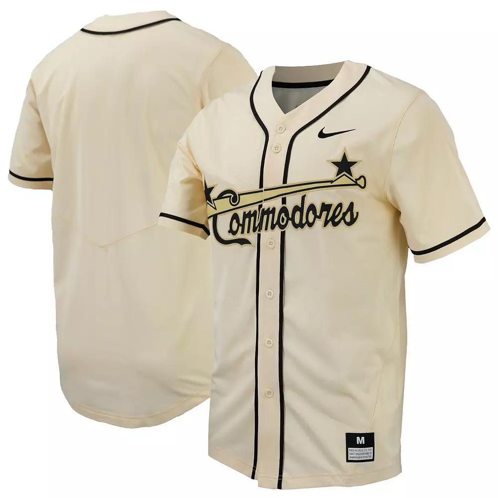 Men's Nike Natural Vanderbilt Commodores Replica Full-Button Baseball Jersey, Size: Medium, Beige Product Image