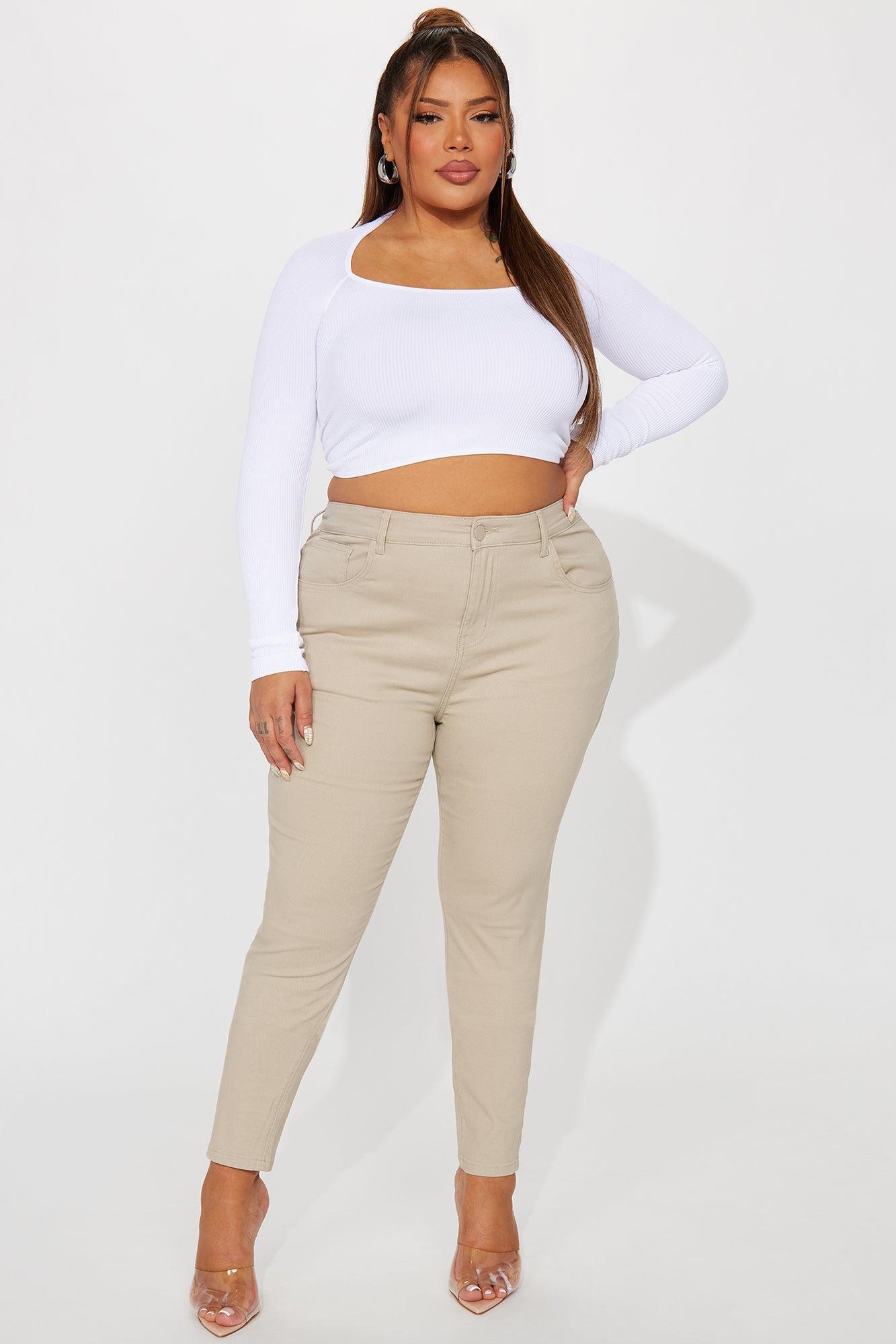 Skinny Uniform Pants - Khaki Product Image