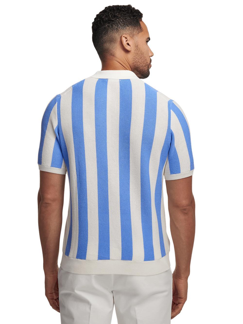 Cotton Quarter Zip Polo - Blue Product Image