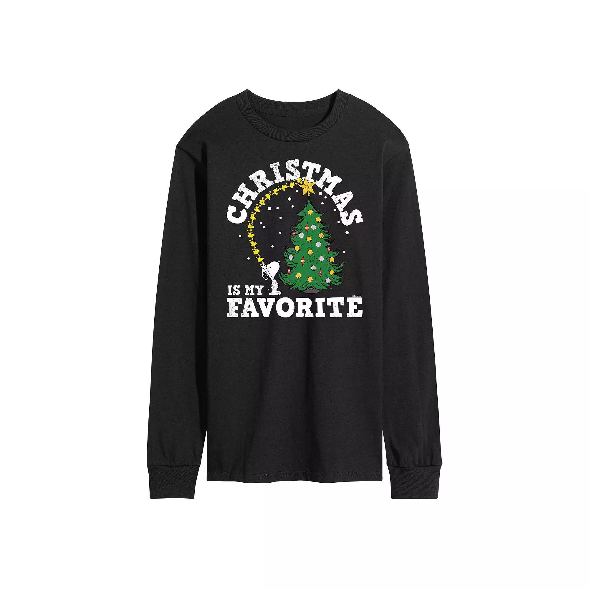 Mens Peanuts Christmas Tree Long Sleeve Tee Product Image
