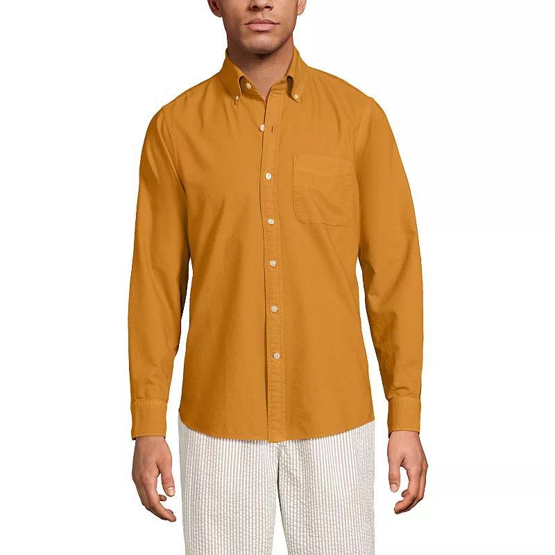 Mens Lands End Button-Down Sail Rigger Oxford Button-Down Shirt Green Product Image
