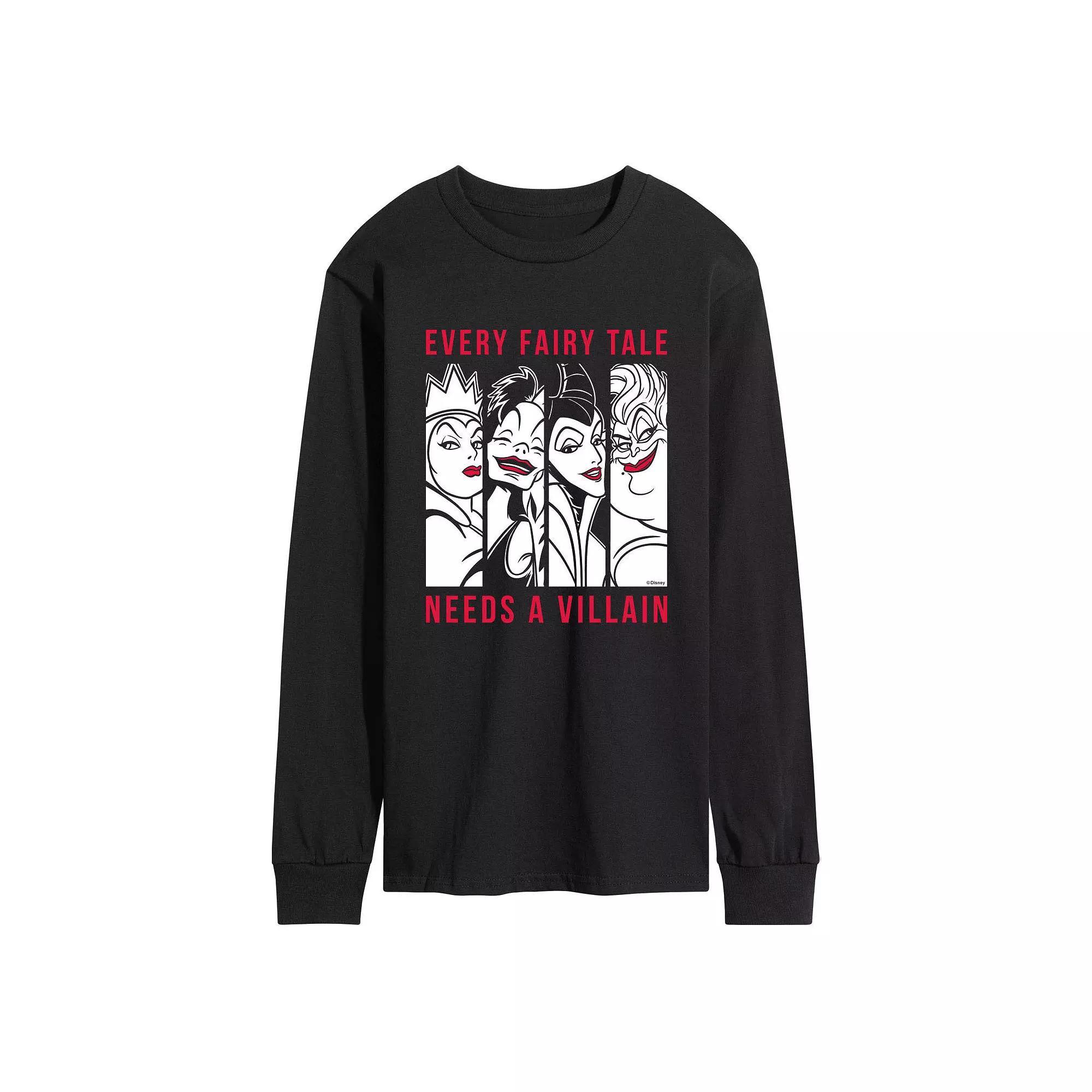 Disney Villains Mens Every Fairy Tale Needs A Villain Long Sleeve Graphic Tee Product Image