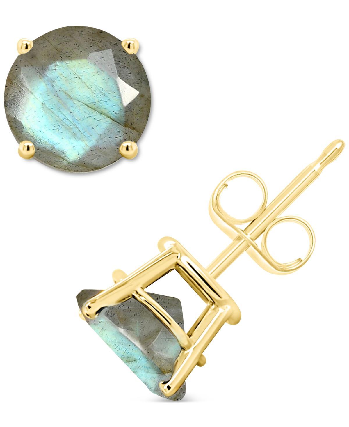 Celebration Gems 14k Gold Round Labradorite Stud Earrings, Women's Product Image