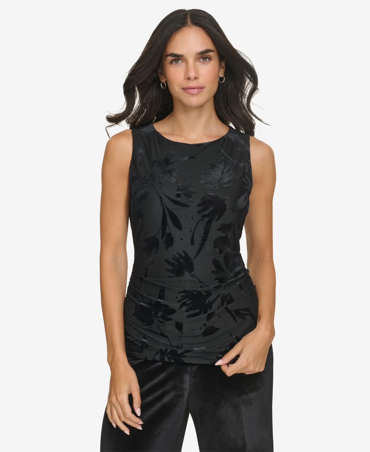 Calvin Klein Womens Sleeveless Velvet Burnout Top Product Image